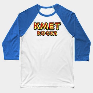 KMET - 94.7FM Los Angeles Defunct Radio Station ROCKS Baseball T-Shirt